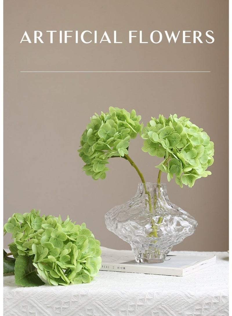 أزهار الكوبية الخضراء الاصطناعية ذات الملمس الواقعي (عبوة من 3 قطع) - 32 سم/12.6 بوصة، أزهار كوبية صناعية بساق وأوراق طويلة، أزهار كوبية صناعية واقعية لتزيين المنزل، وتنسيقات الزهور، وباقات الزفاف، وقطع الزينة المركزية. - Image 2